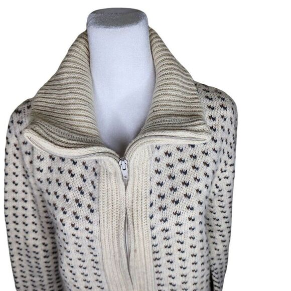 Vintage London Fog Zip Up Cardigan Sweater Mens M Beige Grandpa - Picture 2 of 7